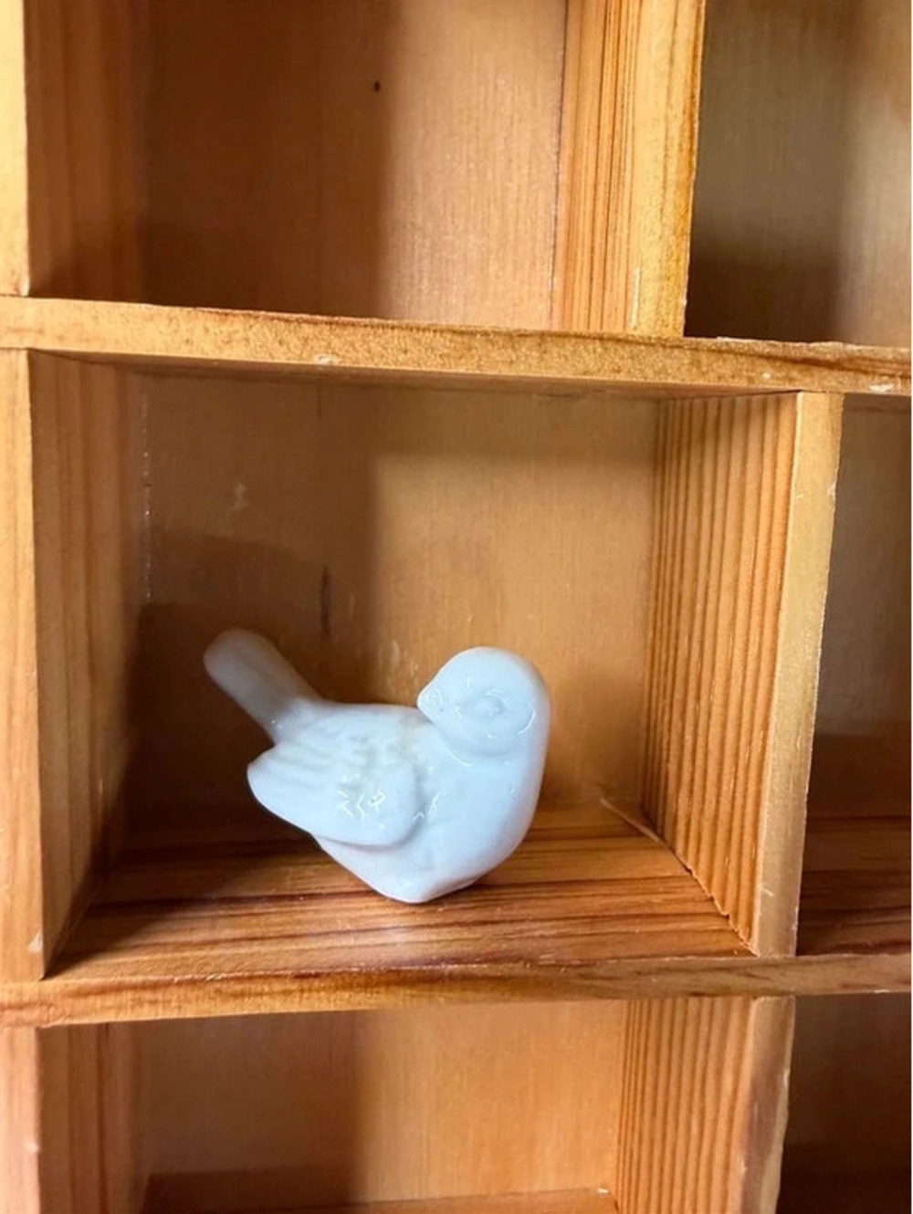 Vintage Miniature White Ceramic Bird Figurine